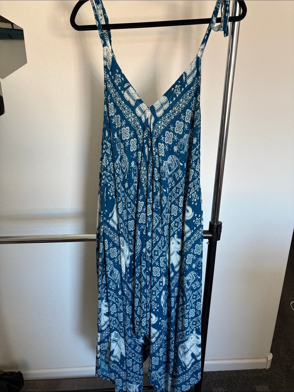 Blue Printed Elephant Jumpsuit